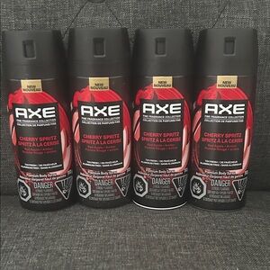 NEW 🆕 lot of FOUR Axe Cherry Spritz Premium Body Spray Set 72 hours